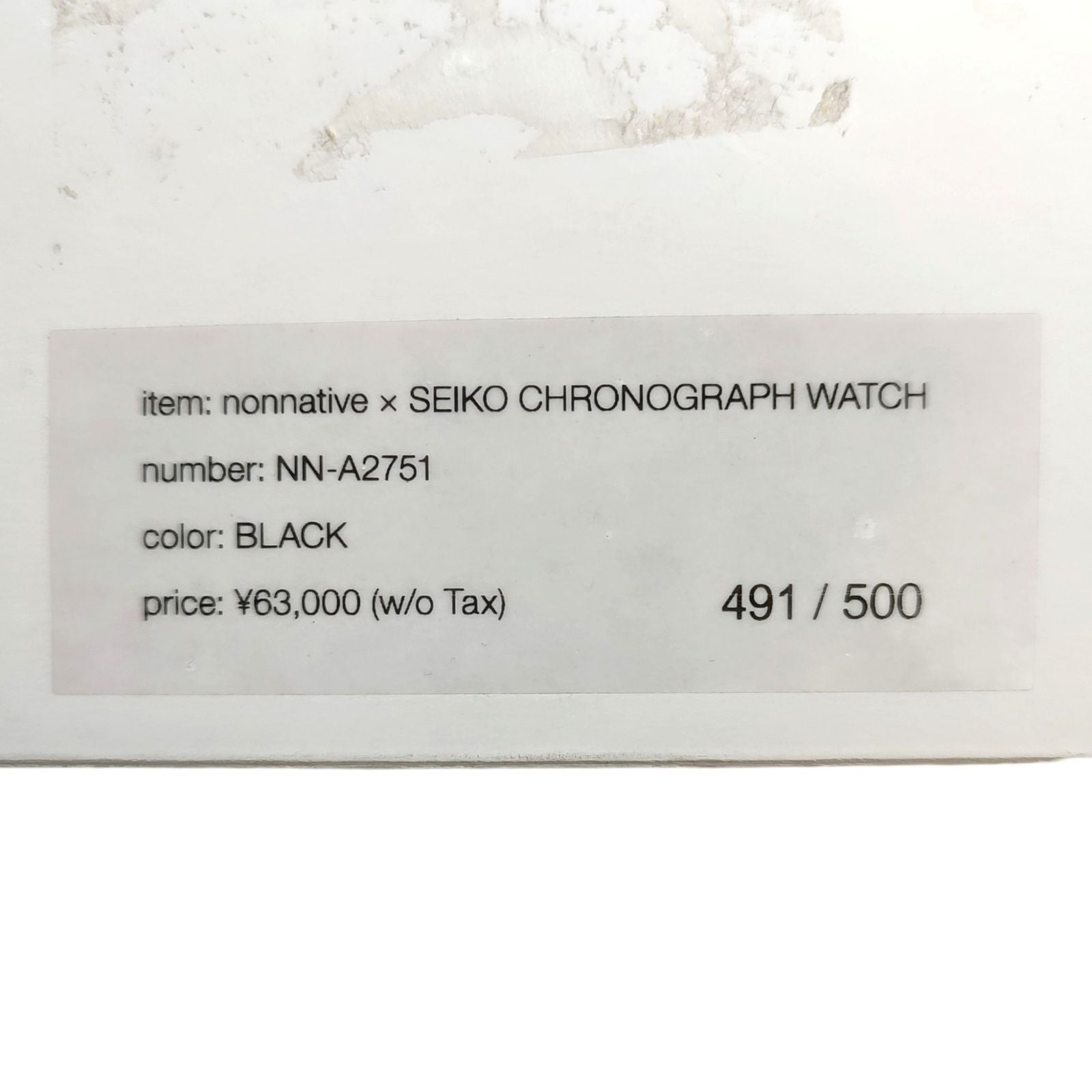 Nonnative Watch (Quartz) Seiko 500 Chronograph Nn-A2751 F