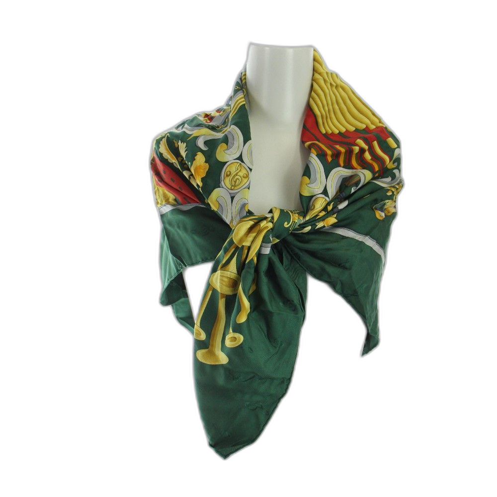 Hermes Bandana Scarf Orgauphone Et Autres Mecaniques 90 Gy17 /Mq Oh