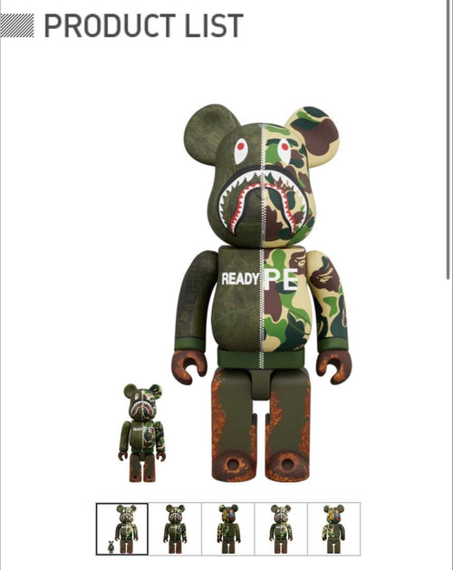 Be@Rbrick Kubrick Bearbrick A Bathing Ape Readymade 400%