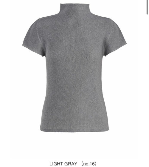 Pleats Please Short-Sleeve Issey Miyake Mist Gray