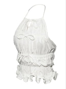 Camisole Theredthread Shirred Frill Halter Tops