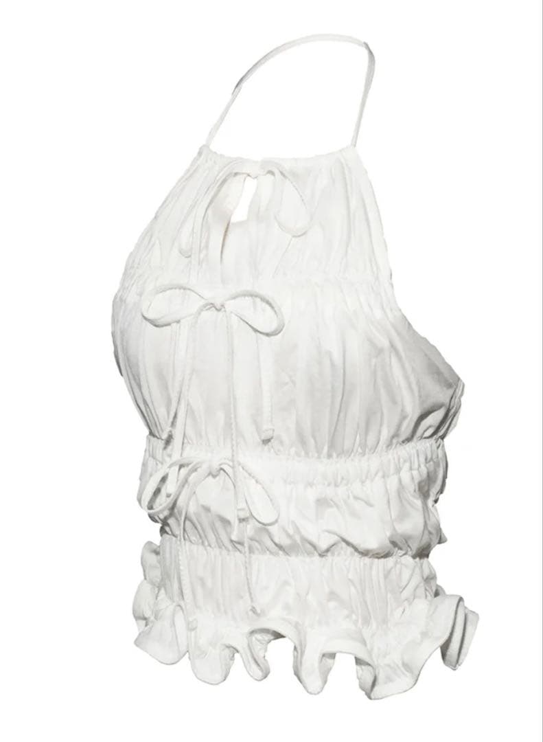 Camisole Theredthread Shirred Frill Halter Tops