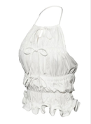 Camisole Theredthread Shirred Frill Halter Tops