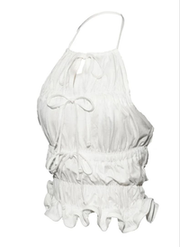Camisole Theredthread Shirred Frill Halter Tops