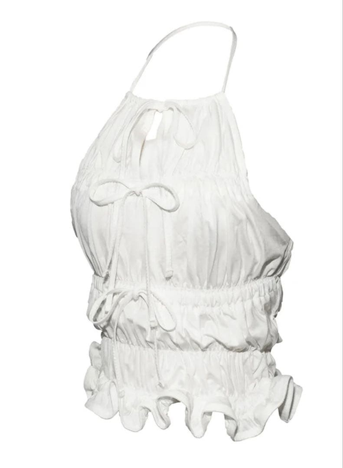 Camisole Theredthread Shirred Frill Halter Tops