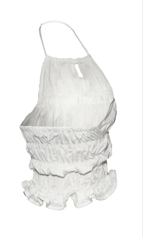 Camisole Theredthread Shirred Frill Halter Tops