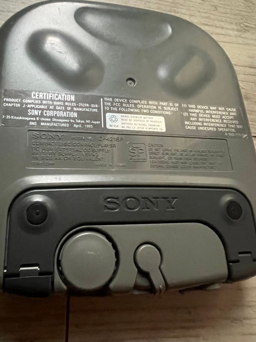 Sony Portable Cd Player Discman Esp Sports D-425P