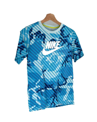 Nike T -Shirt 00 S Stripe Blue Camouflage T-Shirt