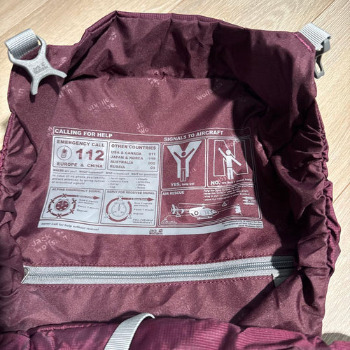 Jack Wolfskin Backpack Zack Highland Trail Xt45L Red Burgundy