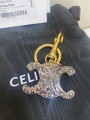 Celine Keychains Key Rings Transparent Rose Glitter