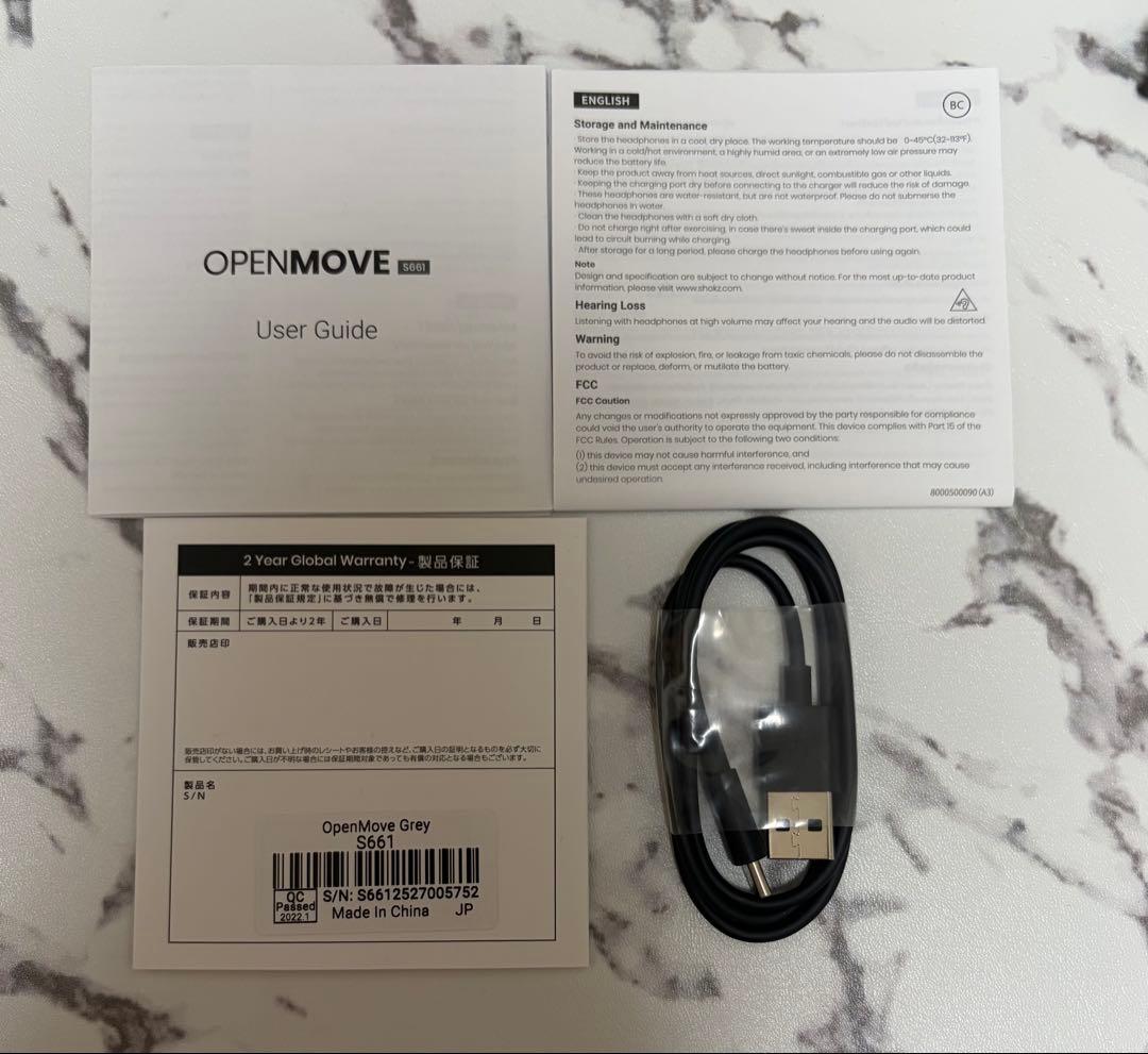 Shokz Bone-Conduction Earphones Open Move Grey S661