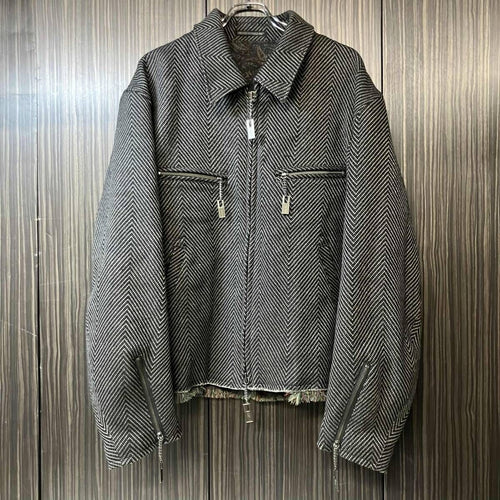 Jumper Blouson 24Aw Yohji Yamamoto Pour Homme W/L Large Herringbone Hem Fringe
