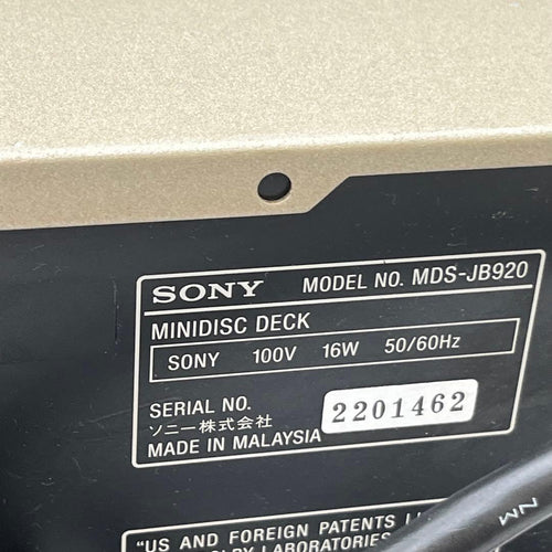 Sony Cd Md Cassette Deck Mds-Jb920