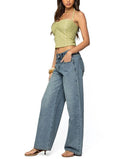 Long Sleeve Edikted Galya Textured Halter Top Sage