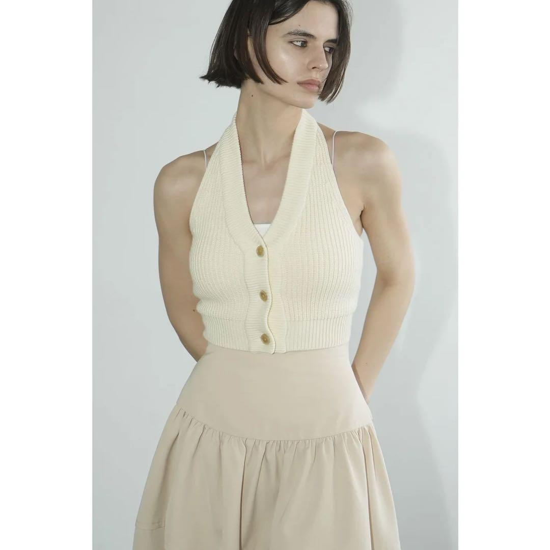 Clane Knit Vest Halter Neck Bustier Tops
