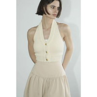 Clane Knit Vest Halter Neck Bustier Tops