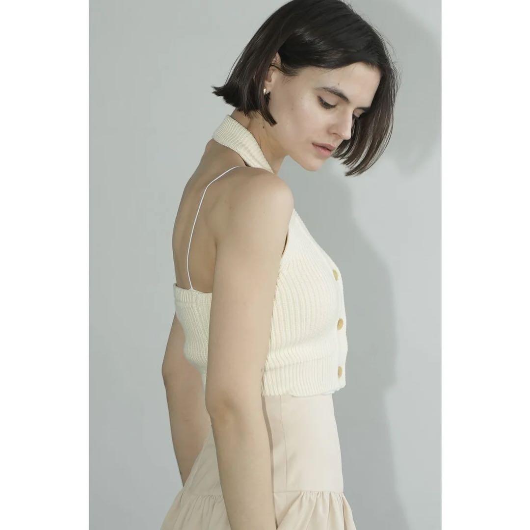 Clane Knit Vest Halter Neck Bustier Tops
