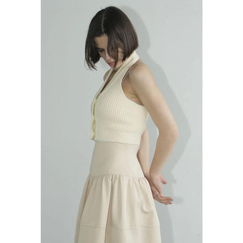 Clane Knit Vest Halter Neck Bustier Tops