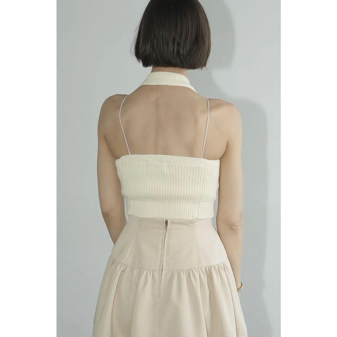 Clane Knit Vest Halter Neck Bustier Tops