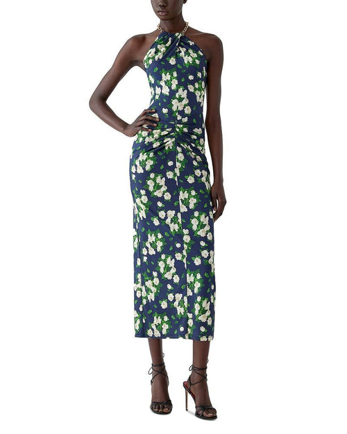 Carolina Herrera Long Sleeves, Three Quarter Sleeve Halter Neck Drapedress