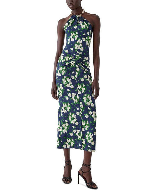 Carolina Herrera Long Sleeves, Three Quarter Sleeve Halter Neck Drapedress