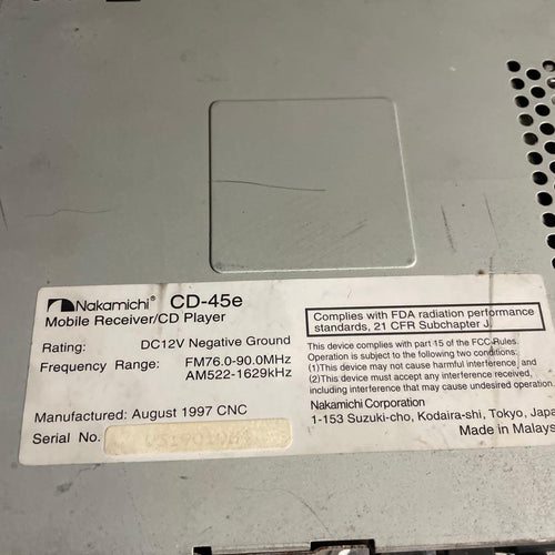 Nakamichi Tuner Cd-45E
