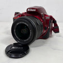 Nikon Digital Slr 2,412 D5500 Red Af-S Dx Nikkor 18-55Mm 1:3.5-5.6 G Vr 1117K