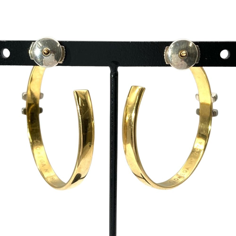 Omega Earrings (For Both Ears) K18Yg 12.4G 925