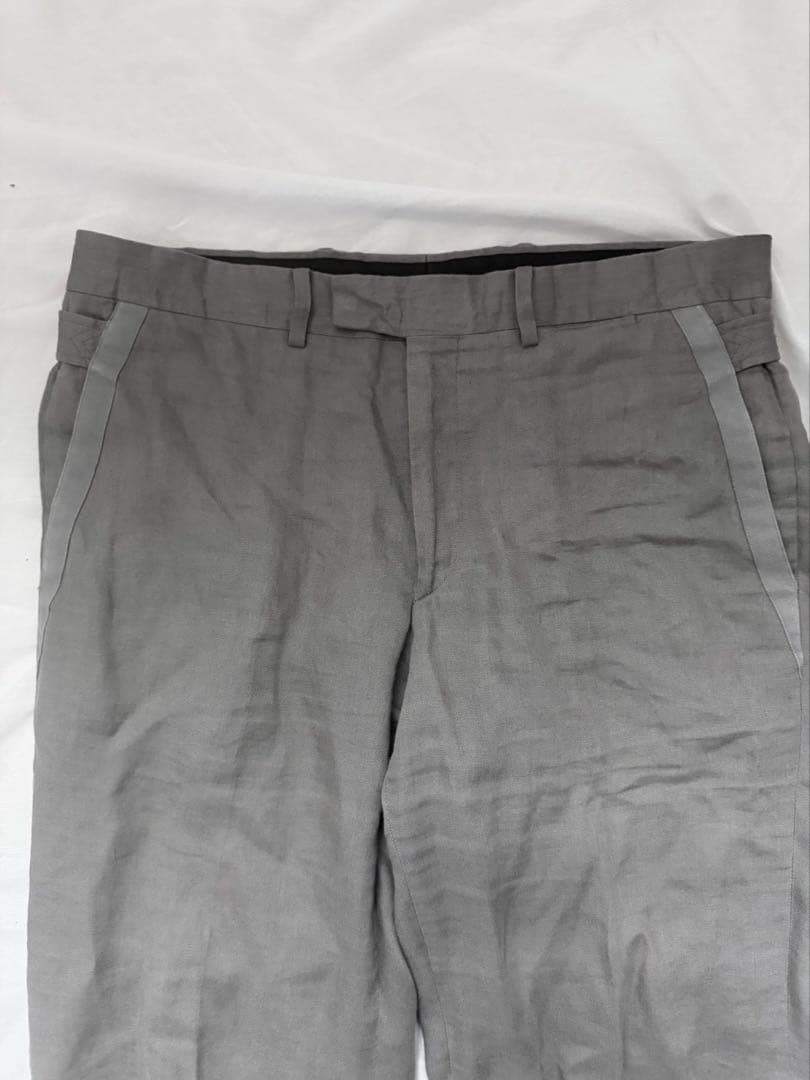 Hermes Slacks Linen Wide Light Gray