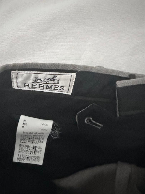 Hermes Slacks Linen Wide Light Gray