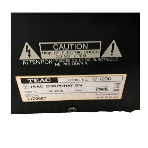 Cd Md Cassette Deck Teac W-1200 2660448,2660448