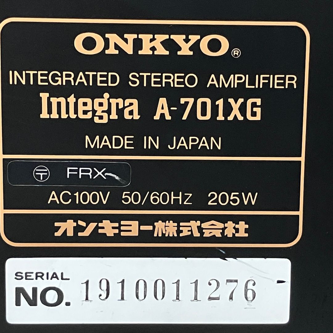 Premium Amplifier Onkyo Integra A-701Xg Ac 100V 205W F11464056