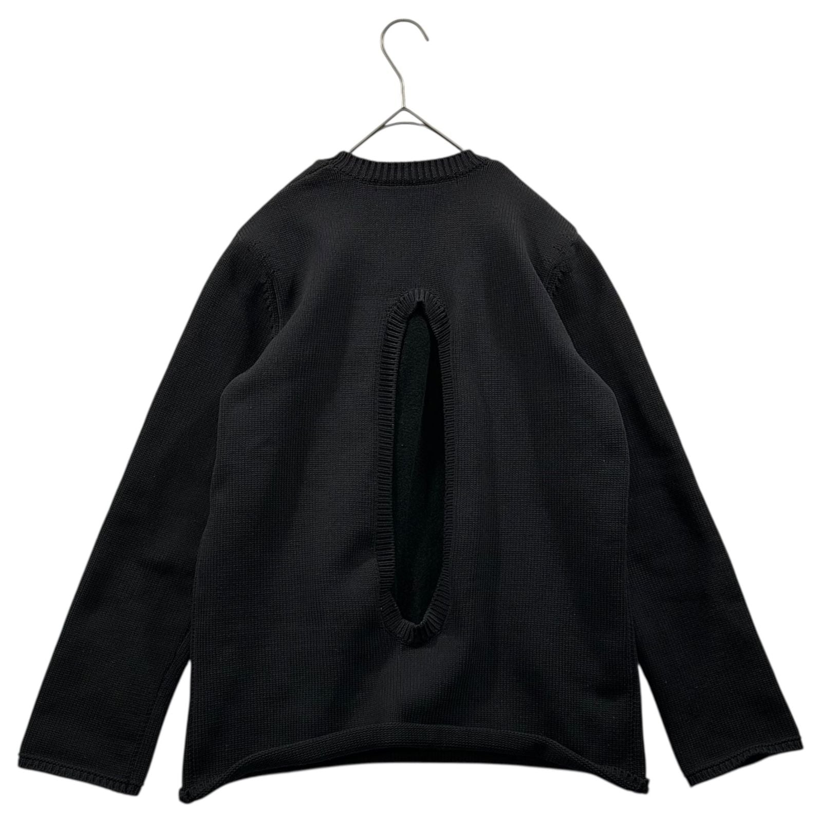 Comme Des Garcons Long Sleeve 21Aw Back Open Crew Neck Poly/Cotton Knit Gh-N004