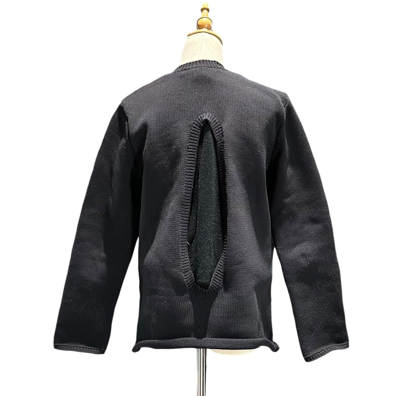 Comme Des Garcons Long Sleeve 21Aw Back Open Crew Neck Poly/Cotton Knit Gh-N004