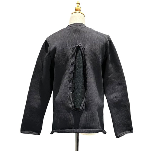 Comme Des Garcons Long Sleeve 21Aw Back Open Crew Neck Poly/Cotton Knit Gh-N004