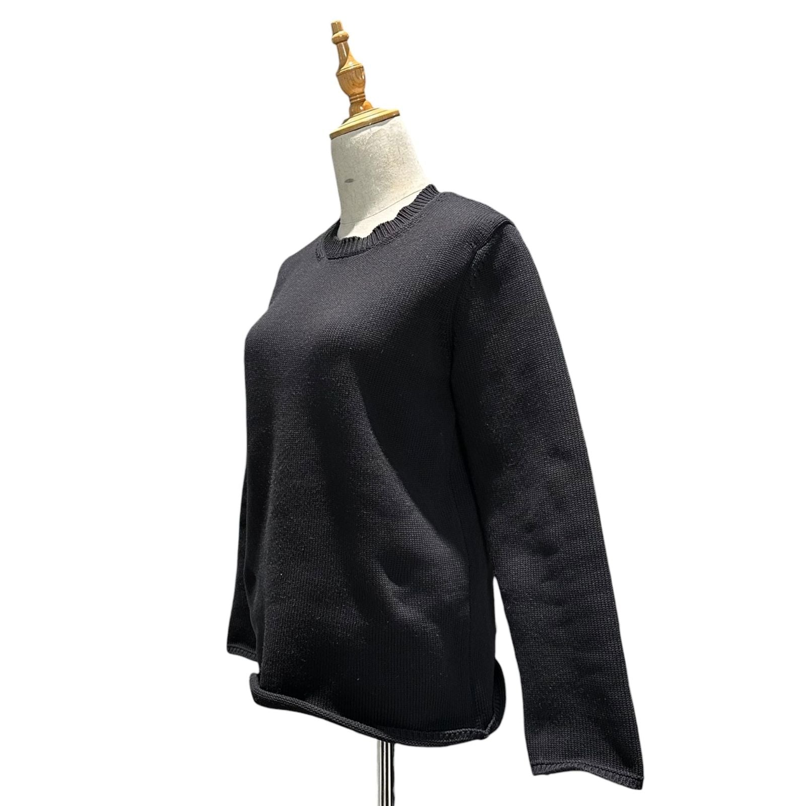 Comme Des Garcons Long Sleeve 21Aw Back Open Crew Neck Poly/Cotton Knit Gh-N004