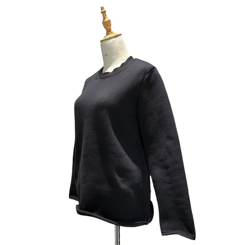 Comme Des Garcons Long Sleeve 21Aw Back Open Crew Neck Poly/Cotton Knit Gh-N004