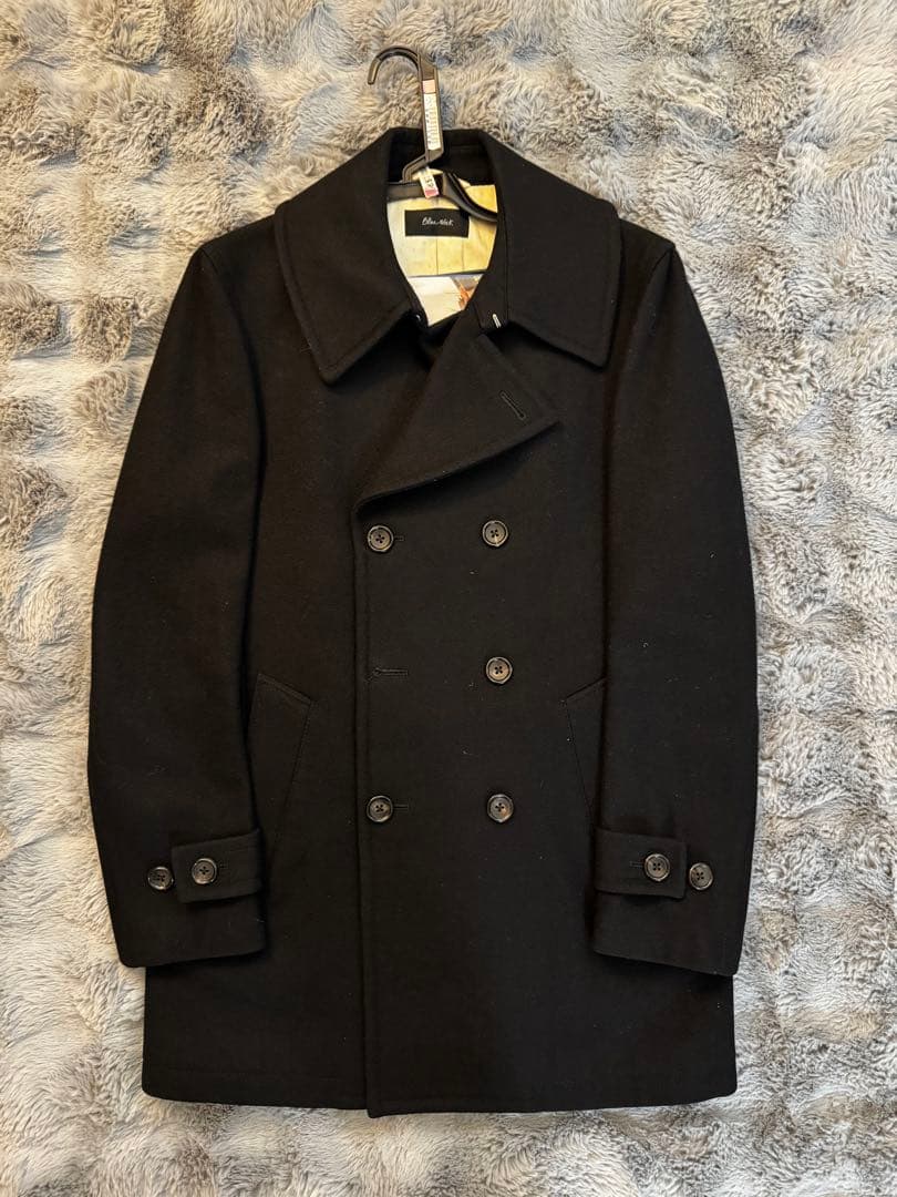 Blue Work Peacort Wool Coat
