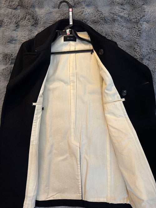 Blue Work Peacort Wool Coat