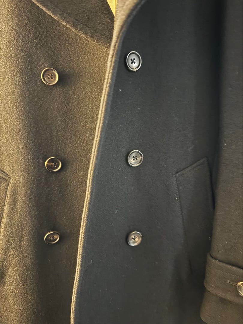 Blue Work Peacort Wool Coat