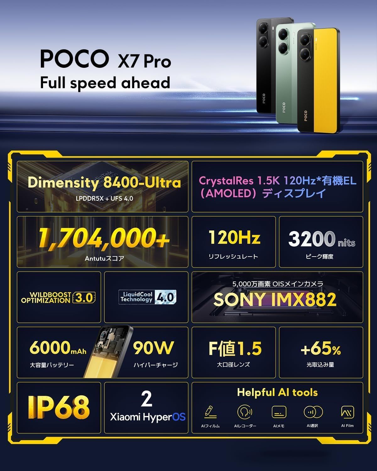 Strap Xiaomi Poco X7 Pro 8Gb+256Gb Sim 90W 120Hz Amoled Ip68