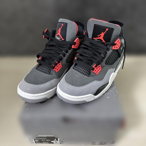 Air Jordan Sneakers 4 Retro 8.5 26.5 Dark Grey/Infrared 23-Black
