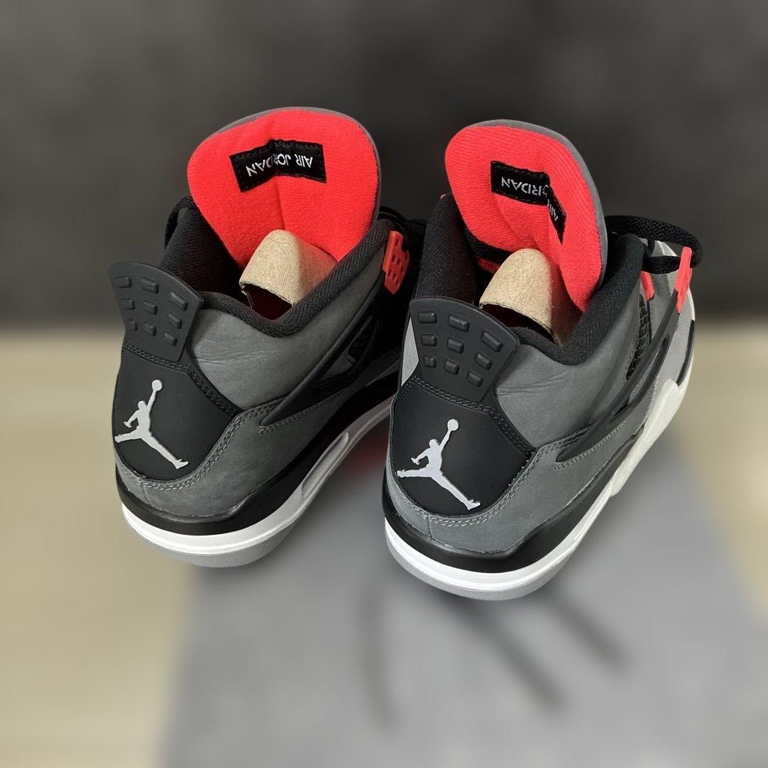 Air Jordan Sneakers 4 Retro 8.5 26.5 Dark Grey/Infrared 23-Black