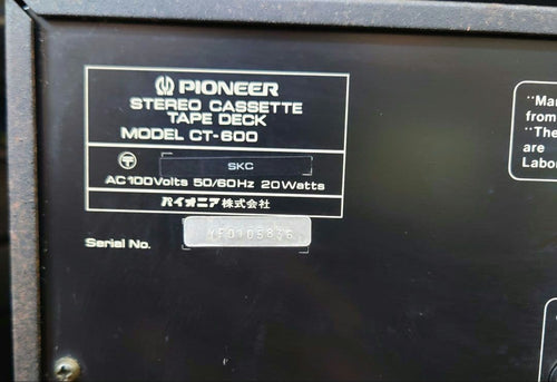 Pioneer Cd, Md Cassette Decks 59500 1979 Ct-600