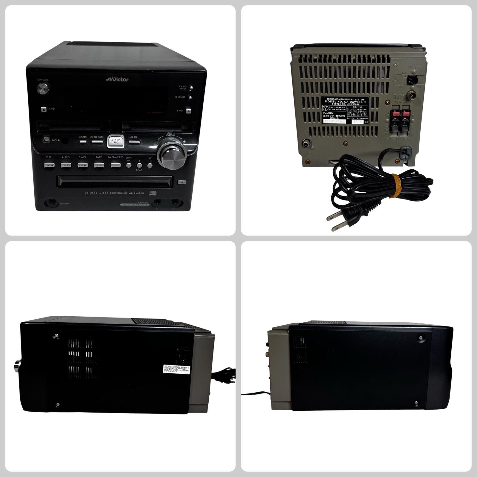 Victor Cd Md Cassette Deck Ux-W500-B