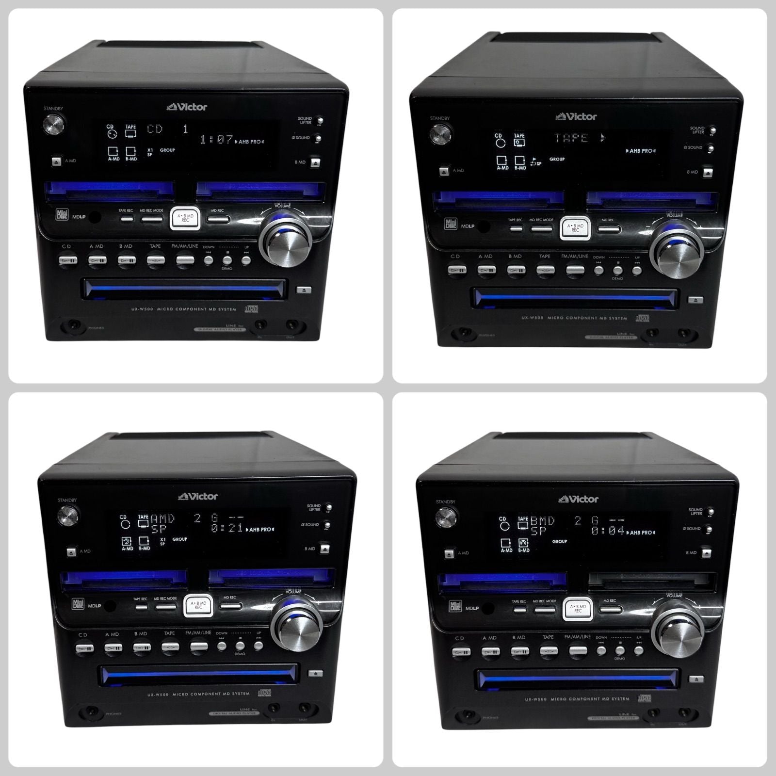 Victor Cd Md Cassette Deck Ux-W500-B