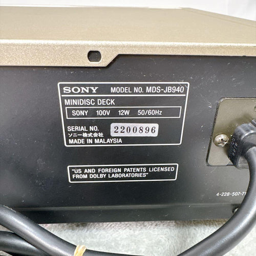 Sony Cd, Md Cassette Decks D89 Mds-Jb940