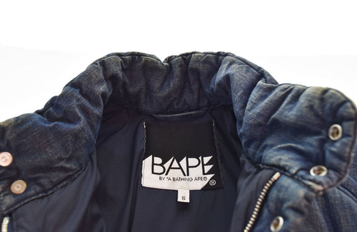 A Bathing Ape Tailored Jacket Indigo Denim Puffer S 103Mt-2603