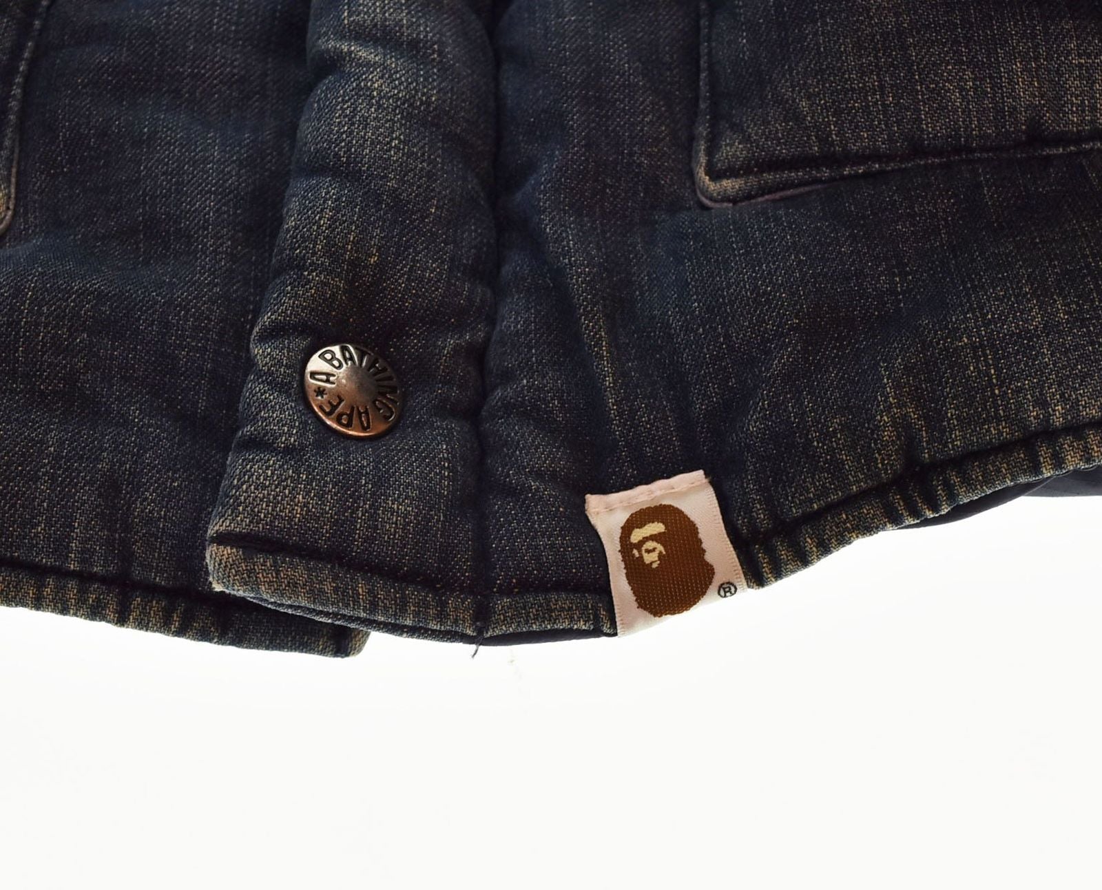 A Bathing Ape Tailored Jacket Indigo Denim Puffer S 103Mt-2603