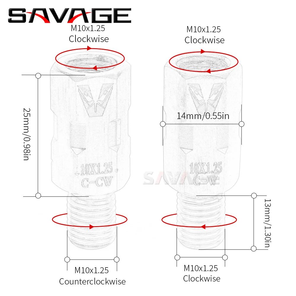 Mirror Mt03/Mt07/Mt09/Mt10/Mt125/ M10X1.25
